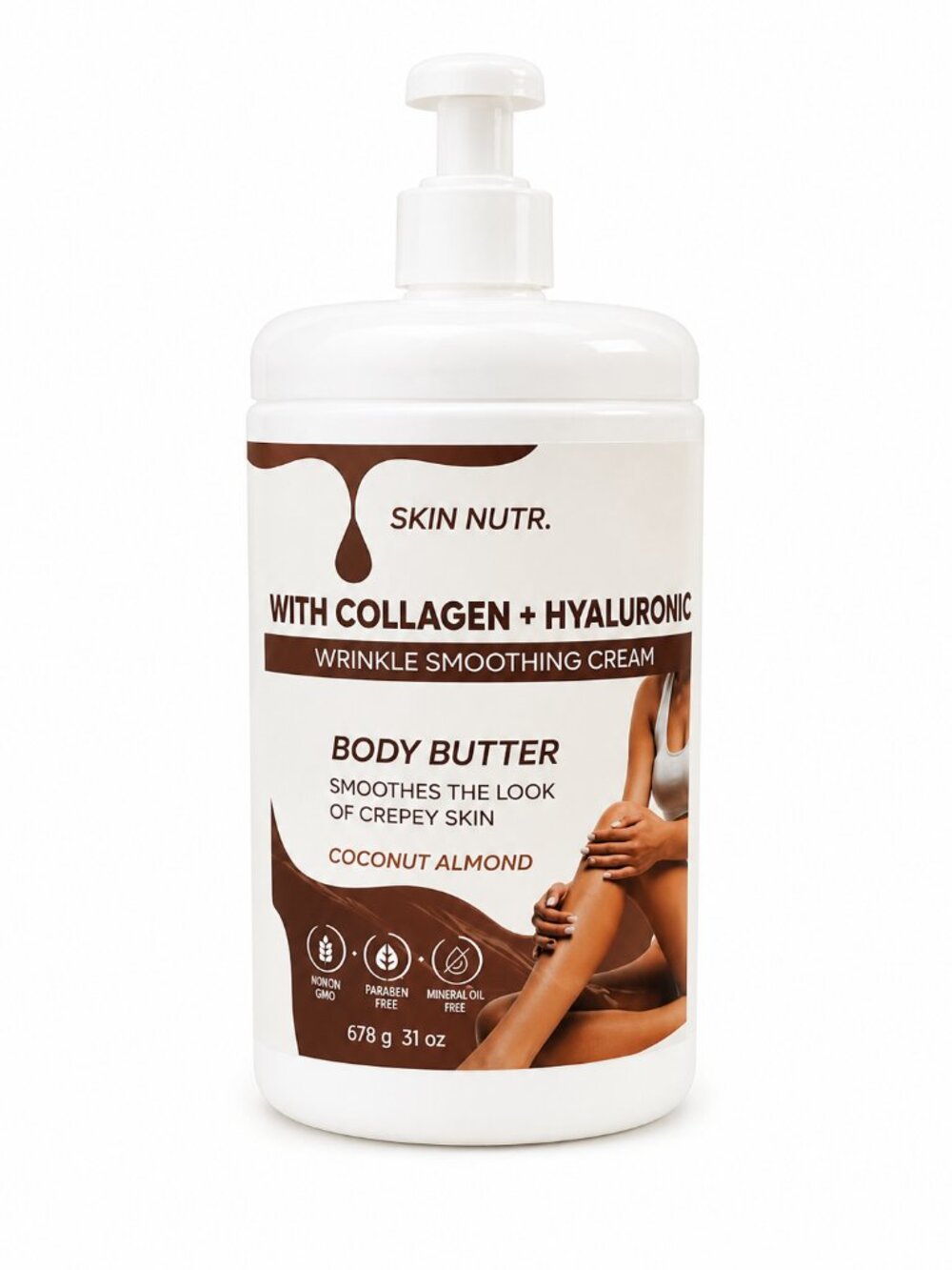 Skin Nutr. Collagen + Hyaluronic Body Butter Coconut Almond – 31 oz